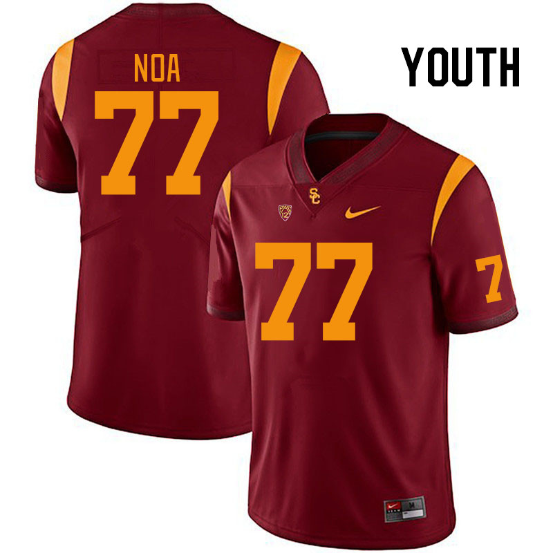 Youth #77 Alani Noa USC Trojans College Football Jerseys Stitched Sale-Cardinal